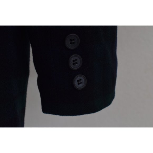 Vintage 90s Green/Navy Plaid Wool Acrylic Blazer by White Stag size 16 - Picture 7 of 10